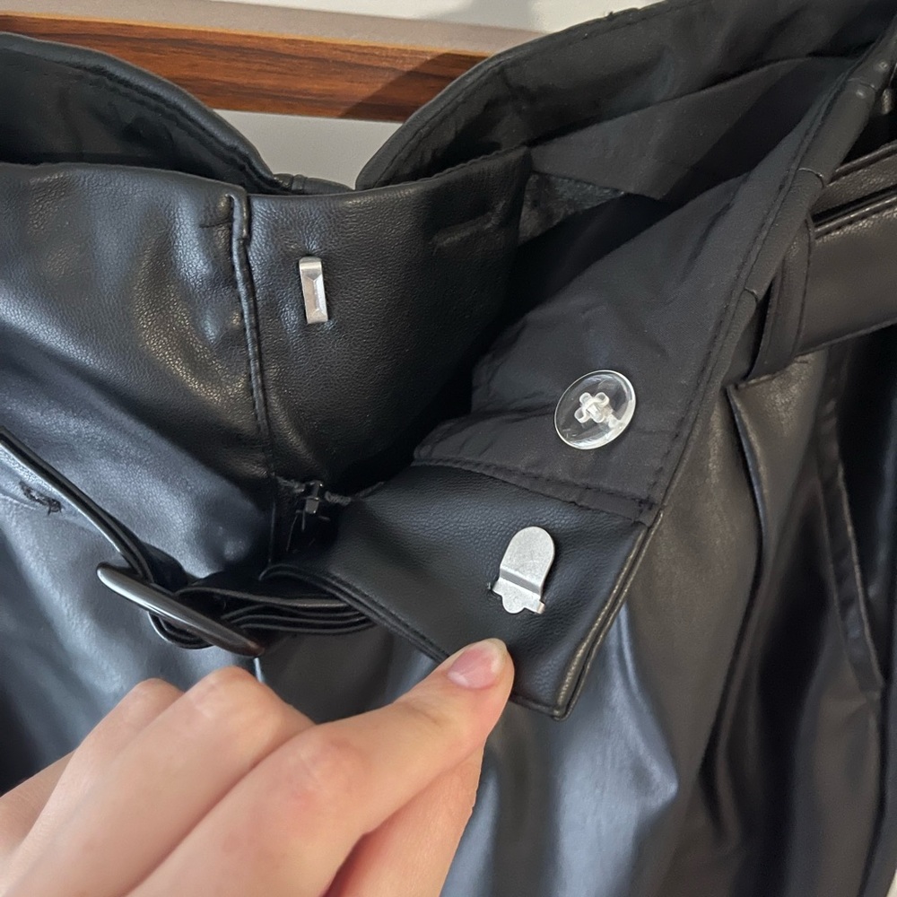 High Waisted Leather Trousers - image 3